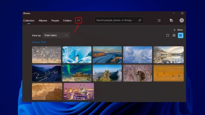 Cách đổi hình nền máy tính Win 11 với ứng dụng Photos