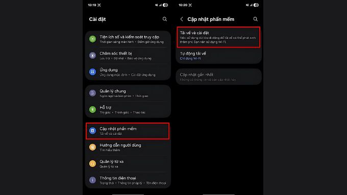 Thủ thuật cập nhật phần mềm trên Galaxy A36