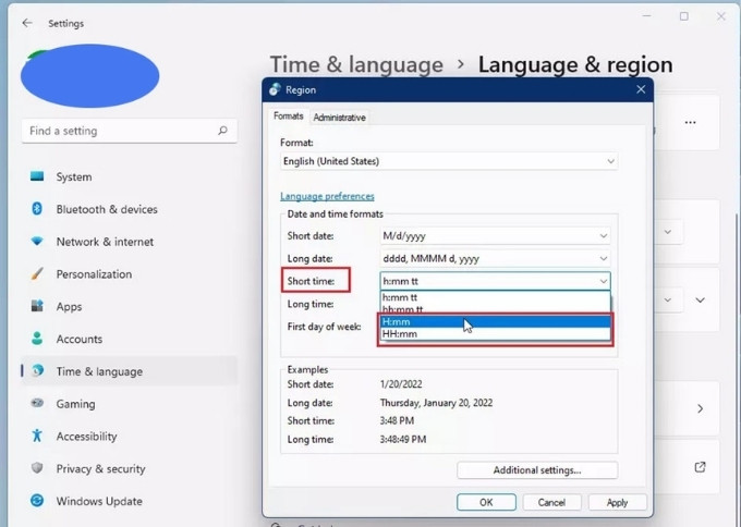 Cách chỉnh 24 giờ trên máy tính Win 11