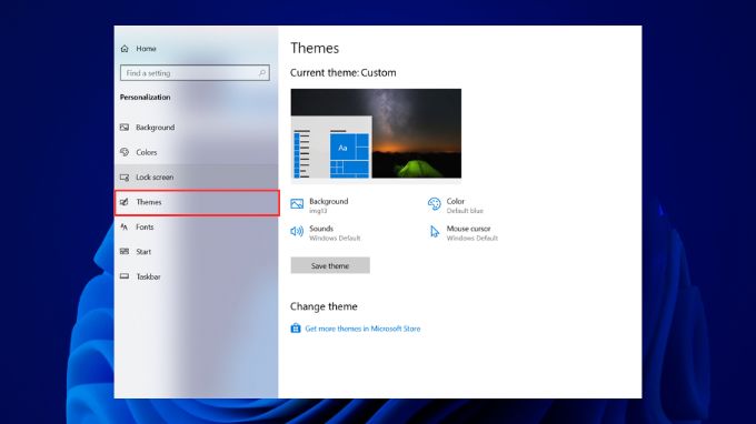 Đổi hình nền máy tính Win 11 bằng cách đổi theme