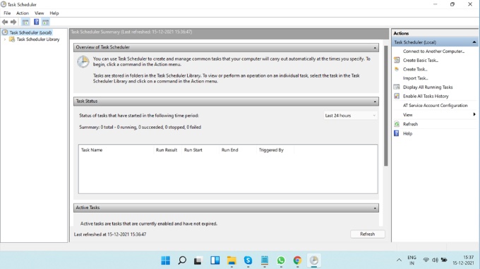 Hẹn giờ tắt laptop Windows 11 bằng Task Scheduler