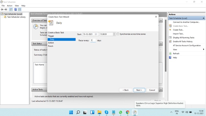 Hẹn giờ tắt laptop Windows 11 bằng Task Scheduler