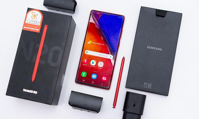 Thiết kế màn hình Note 20 5G mỏng giúp tối ưu không gian hiển thị