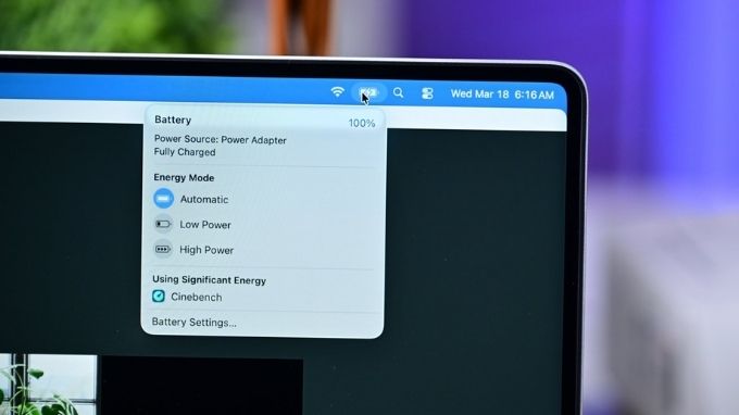 thời lượng pin trên Macbook Pro M5 Max 16 inch (18CPU-40GPU)