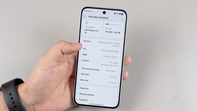 Hiệu năng OPPO Reno14 F 5G 256GB