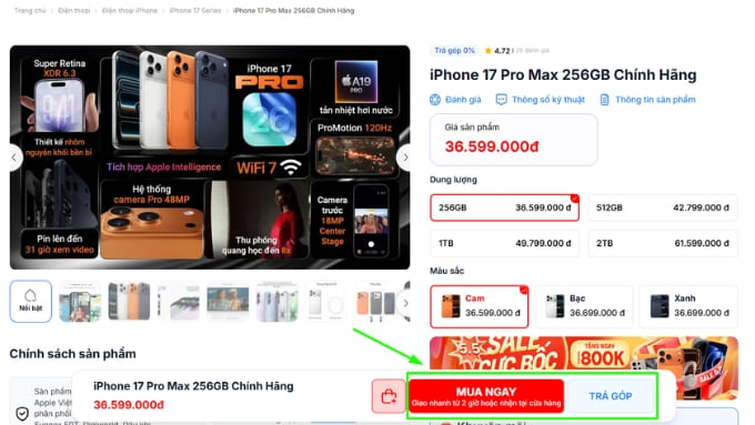 Đặt mua sản phẩm